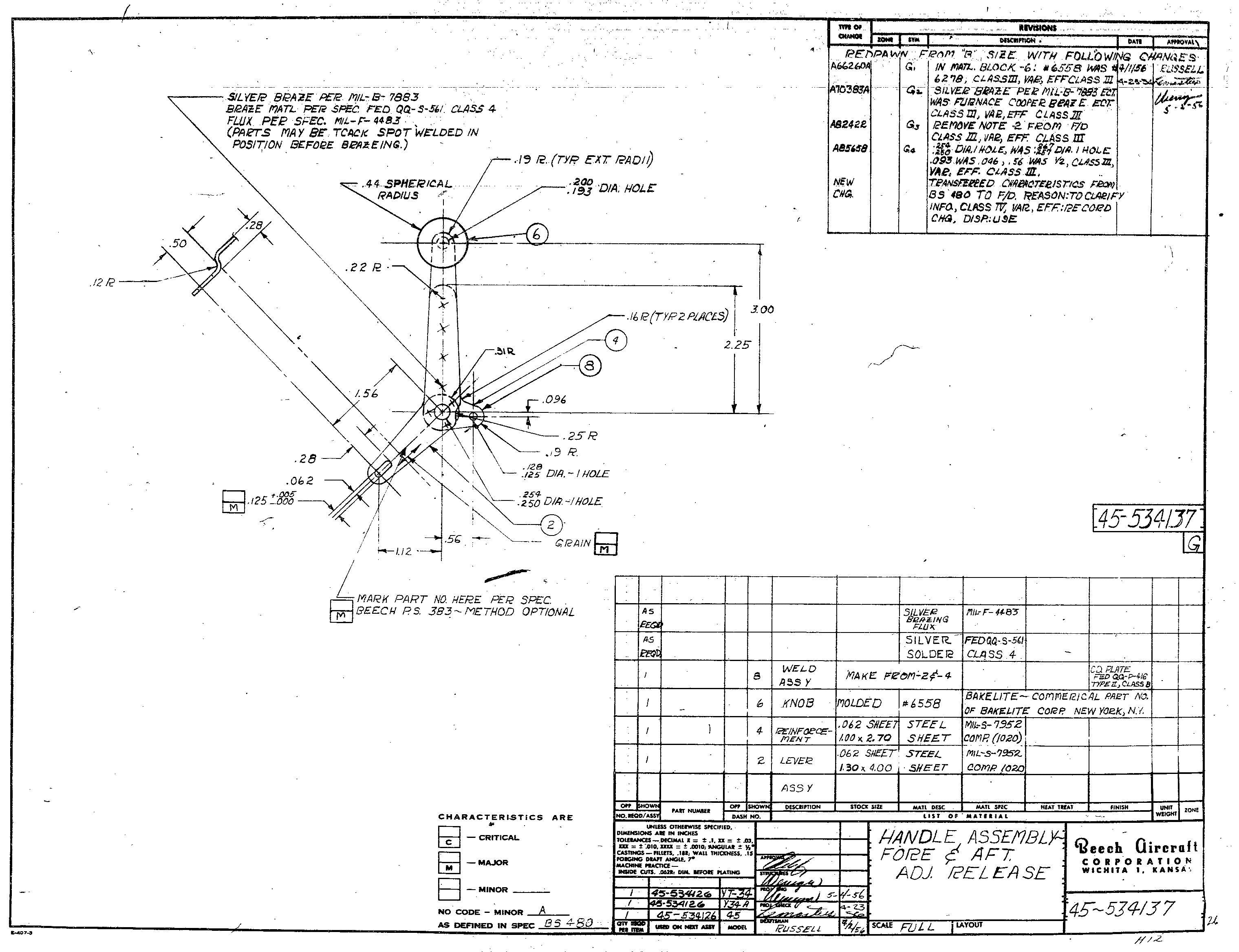 Beechcraft  T-34 A Aircraft Blueprints Engineering Drawings - Download