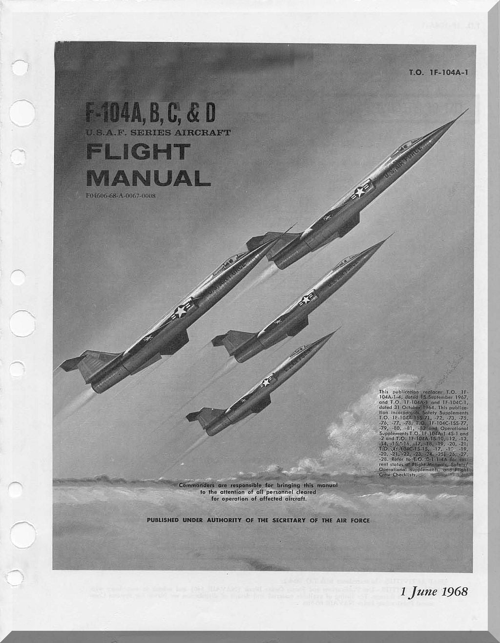 Lockheed F-104 Starfighter Aeroplane Manuals Bundle - Download -