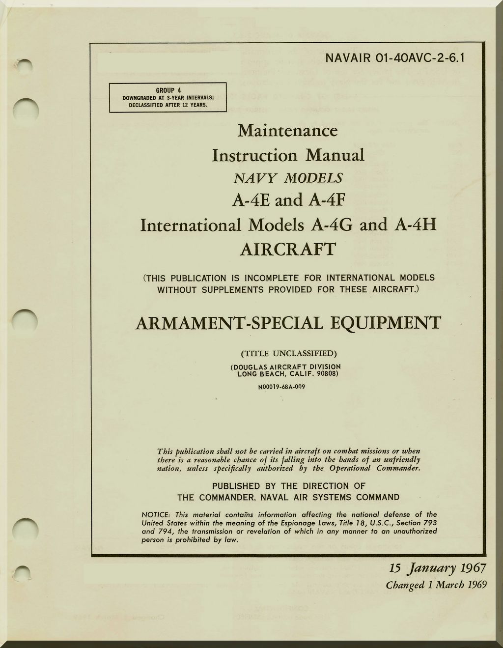 Mc Donnell Douglas A4D A-4 TA-4 " Skyhawk " Aircraft Manuals Bundle - Download