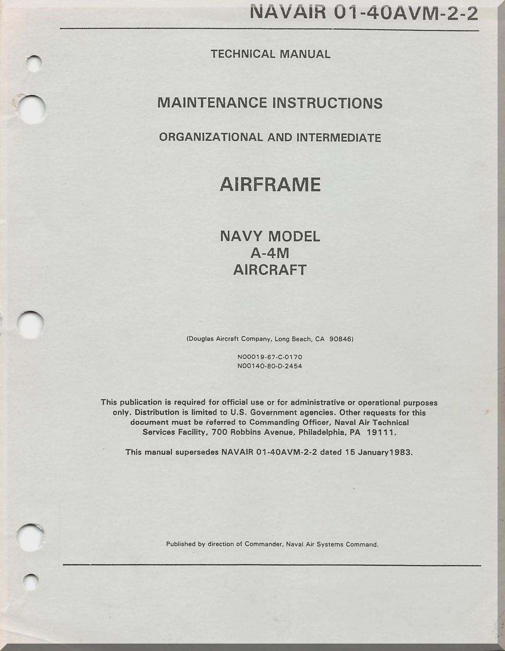 Mc Donnell Douglas A4D A-4 TA-4 " Skyhawk " Aircraft Manuals Bundle - Download