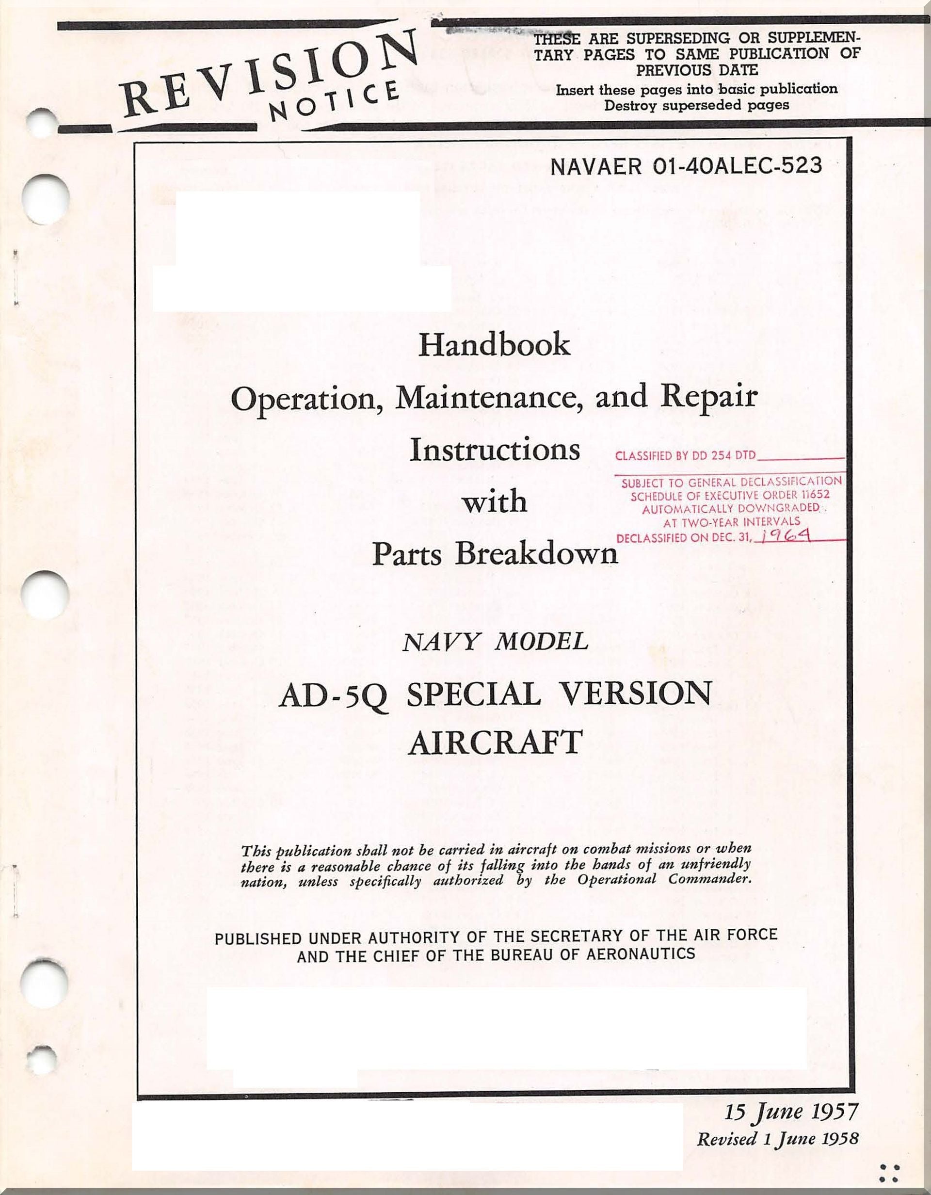 Douglas A-1 / AD " SkyRaider " Aircraft Manuals Bundle - Download