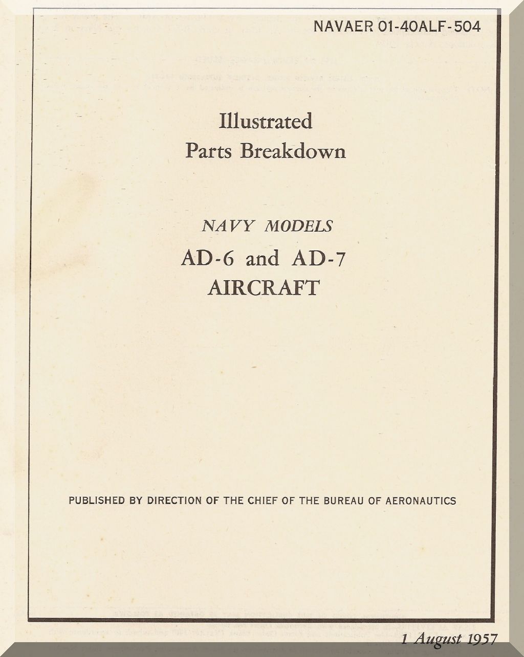 Douglas A-1 / AD " SkyRaider " Aircraft Manuals Bundle - Download