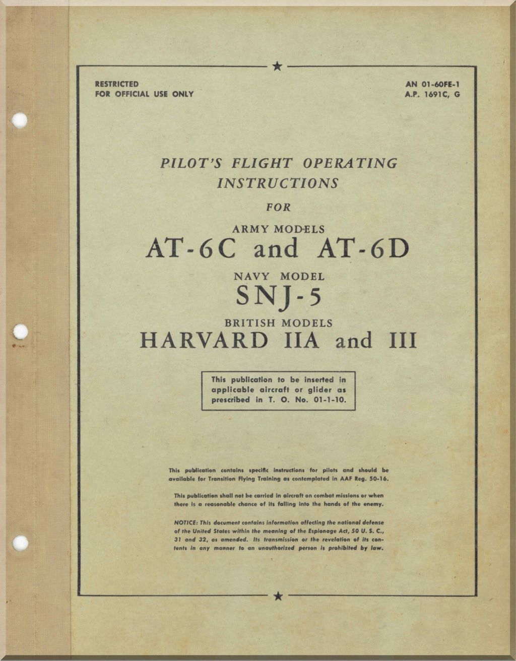 North American Aviation Texan/ Harvard  T-6 ,  SNJ  Aircraft  Manuals Bundle - Download -