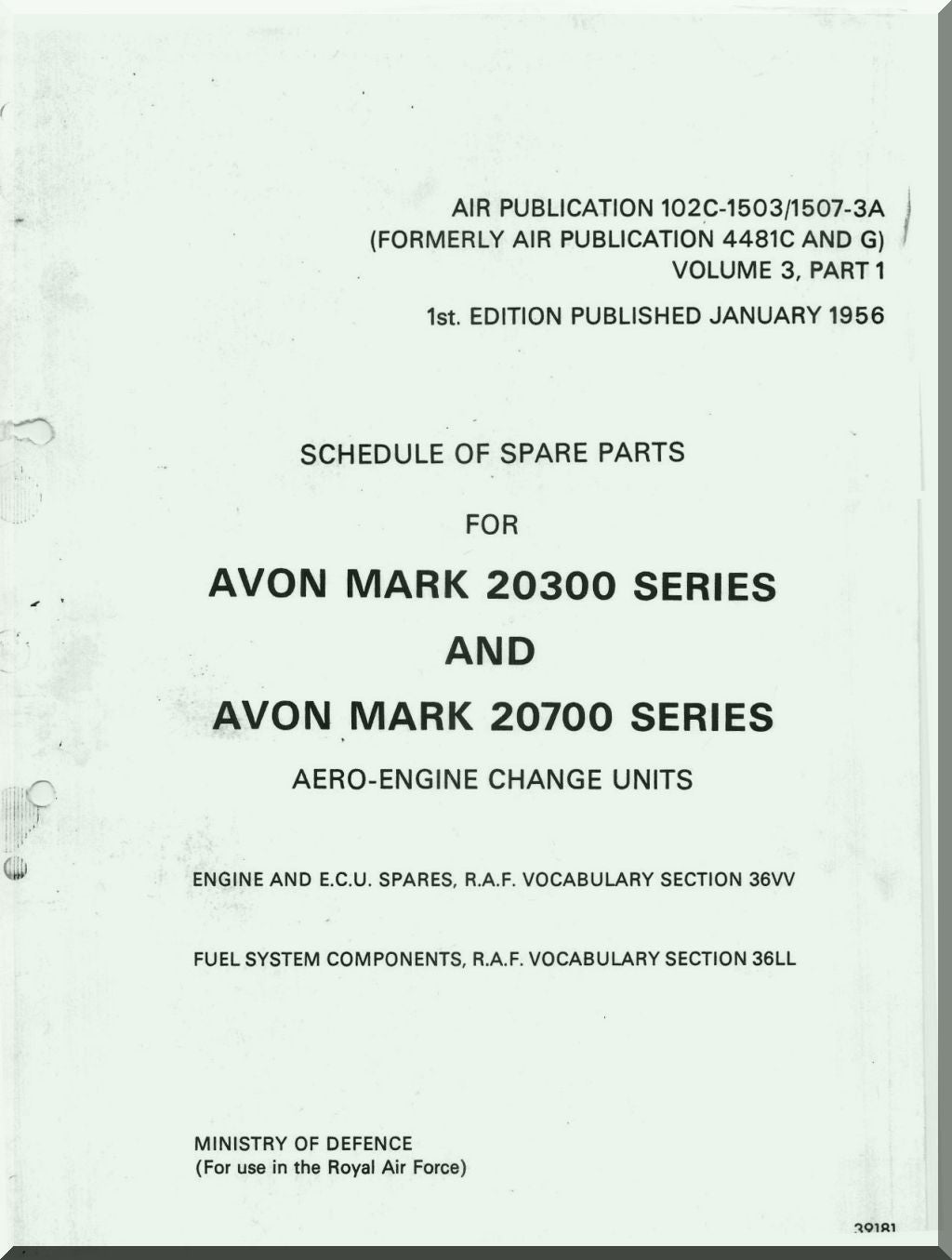 Rolls Royce AVON Aircraft Engine Manuals Bundle - Download -
