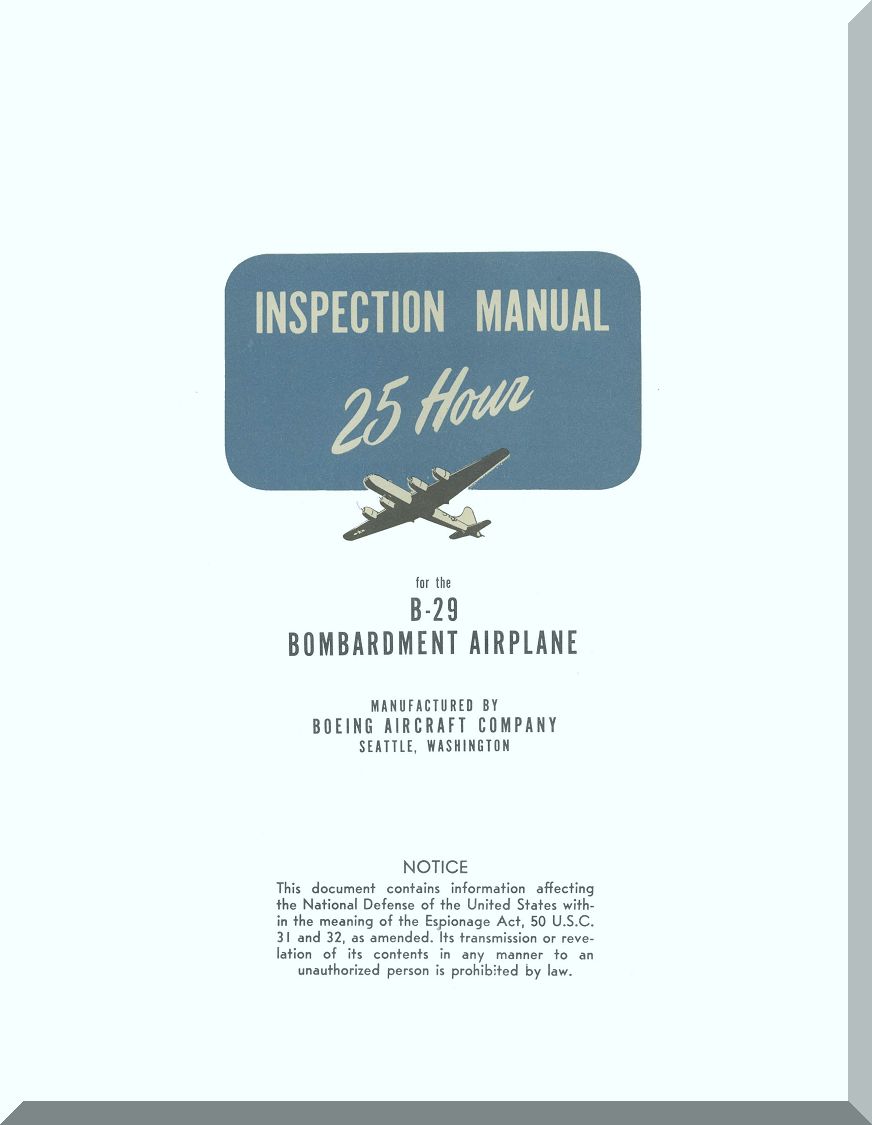 Boeing B-29 B29 Aircraft Airplane Manuals Bundle - Download
