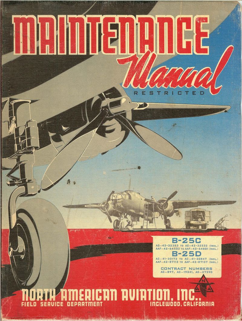 North American Aviation B-25 "Mitchell"  Aircraft  Manuals Bundle - Download -