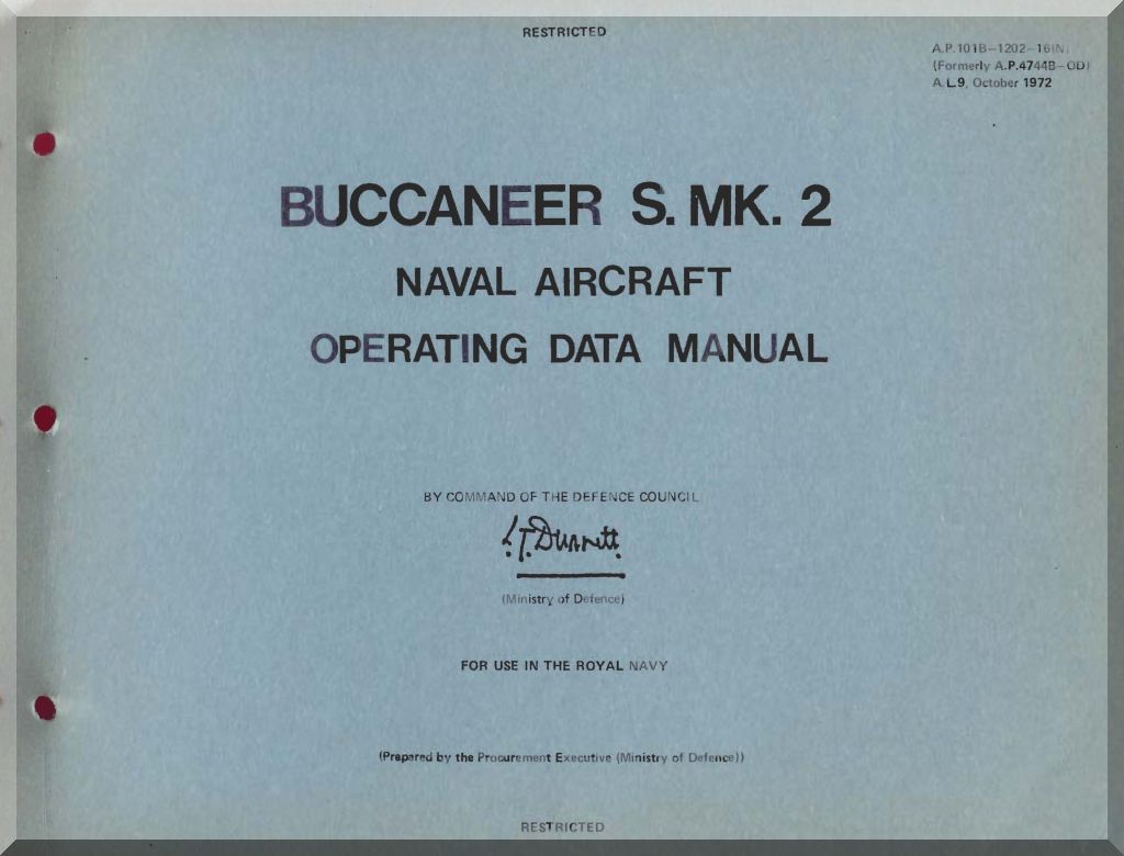 Blackburn Bucaneer Aircraft Aeroplane Manuals Bundle - Dowload