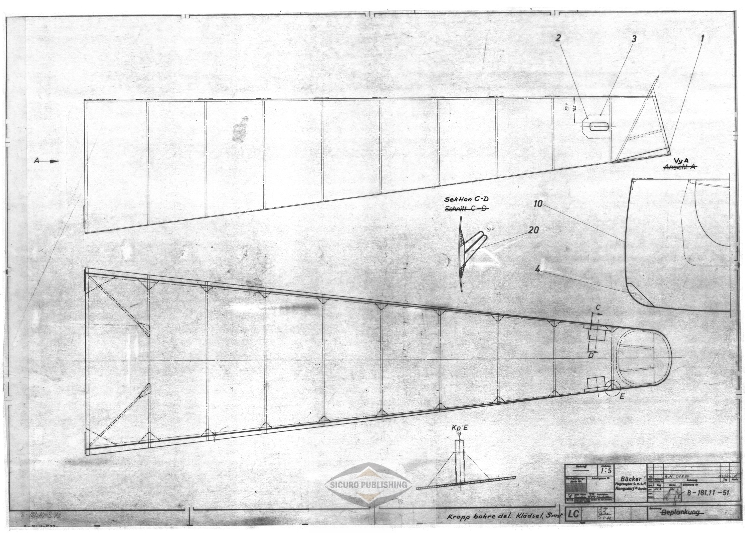 Bucker SK25 Aircraft Blueprints Engineering Construction Drawings - Download
