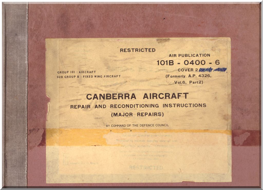 English Electric Canberra Aircraft Collection of Manuals Bundle - Download
