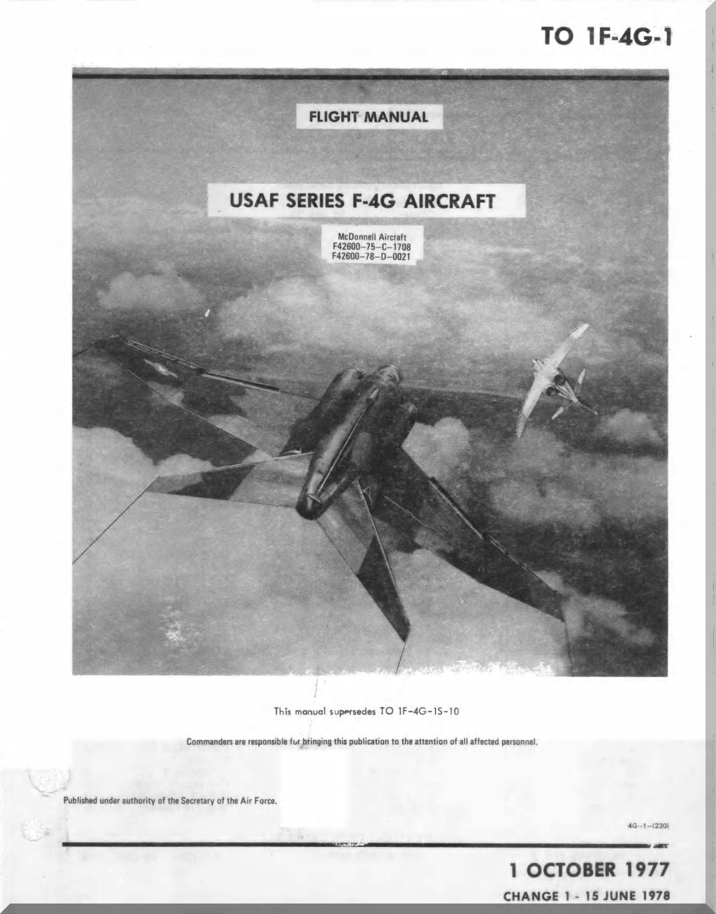 Mc Donnell Douglas F-4 Phantom II Aircraft Airplane  Manuals Bundle - Download -