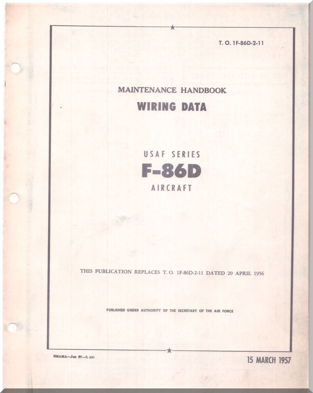 North American Aviation F-86 "Sabre"  Aircraft  Manuals Bundle - Download -