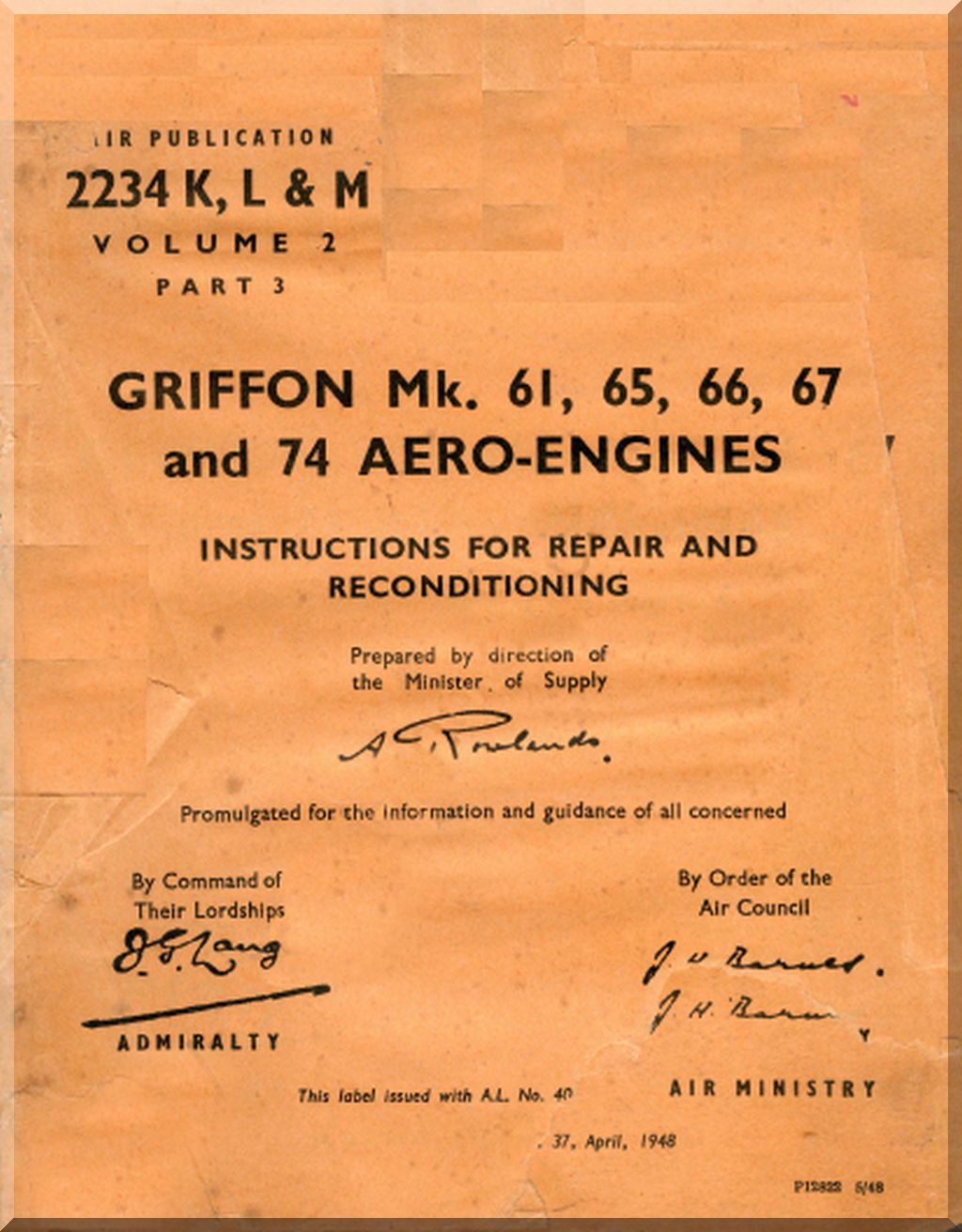 Rolls Royce Griffon Aircraft Engine Manuals Bundle - Download -