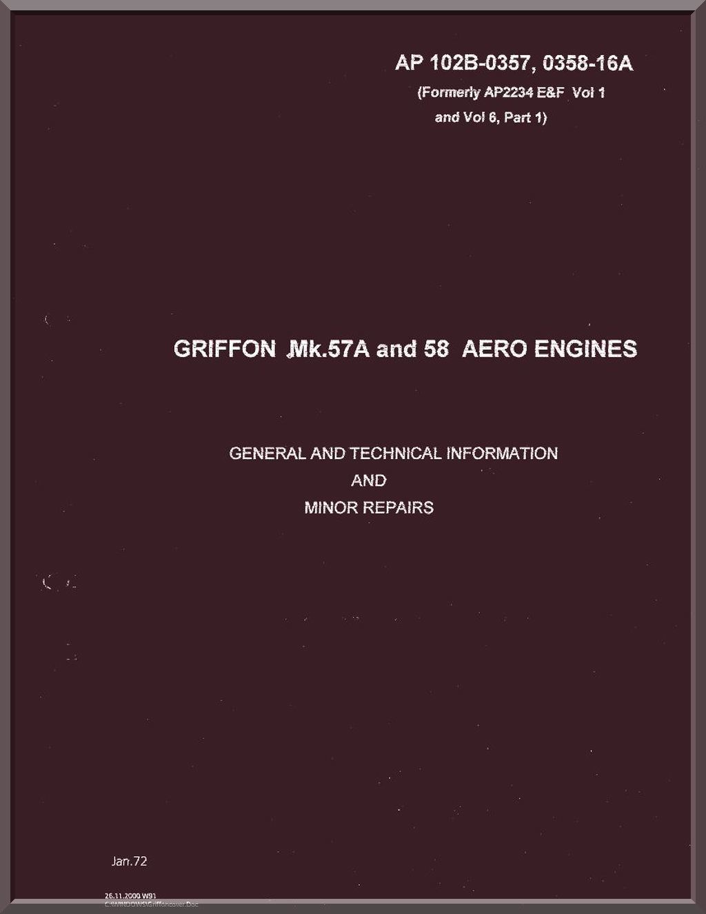 Rolls Royce Griffon Aircraft Engine Manuals Bundle - Download -