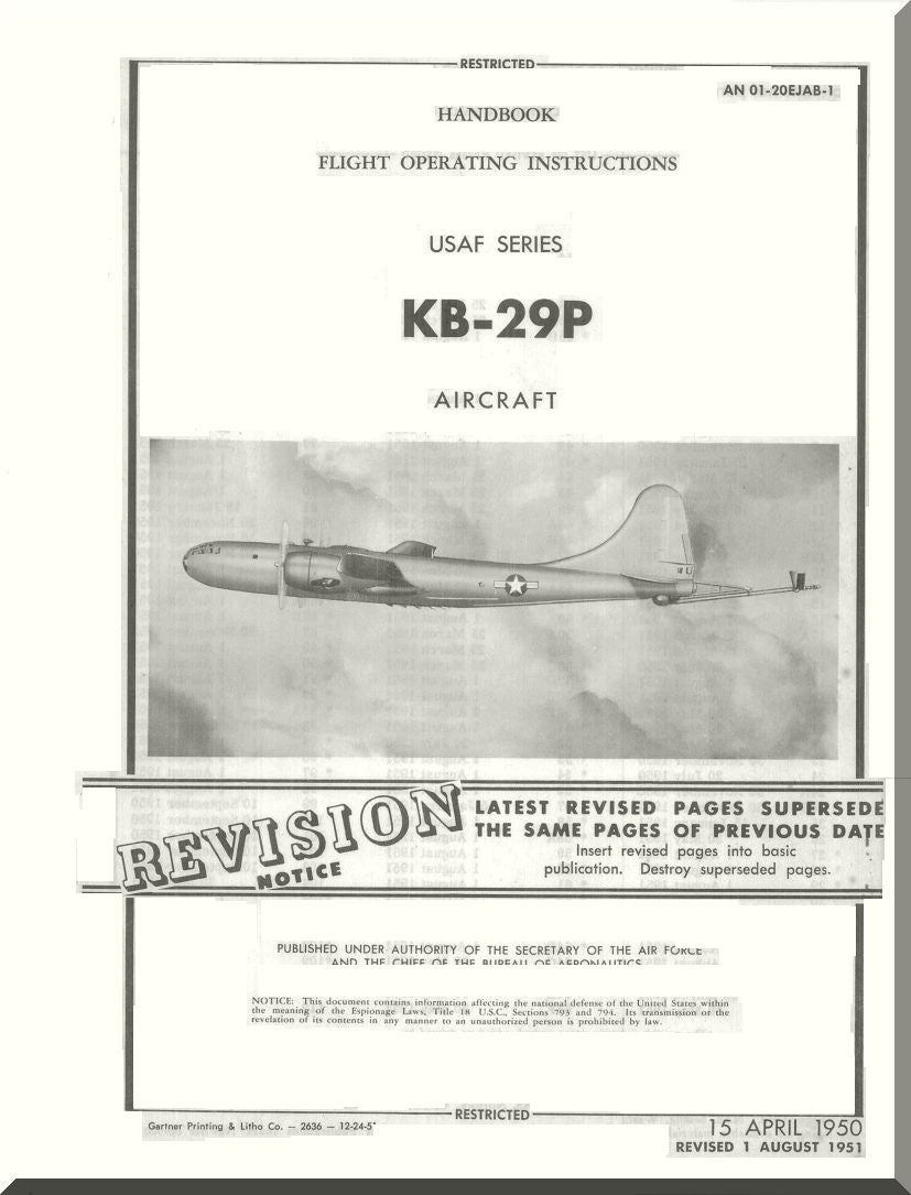 Boeing B-29 B29 Aircraft Airplane Manuals Bundle - Download