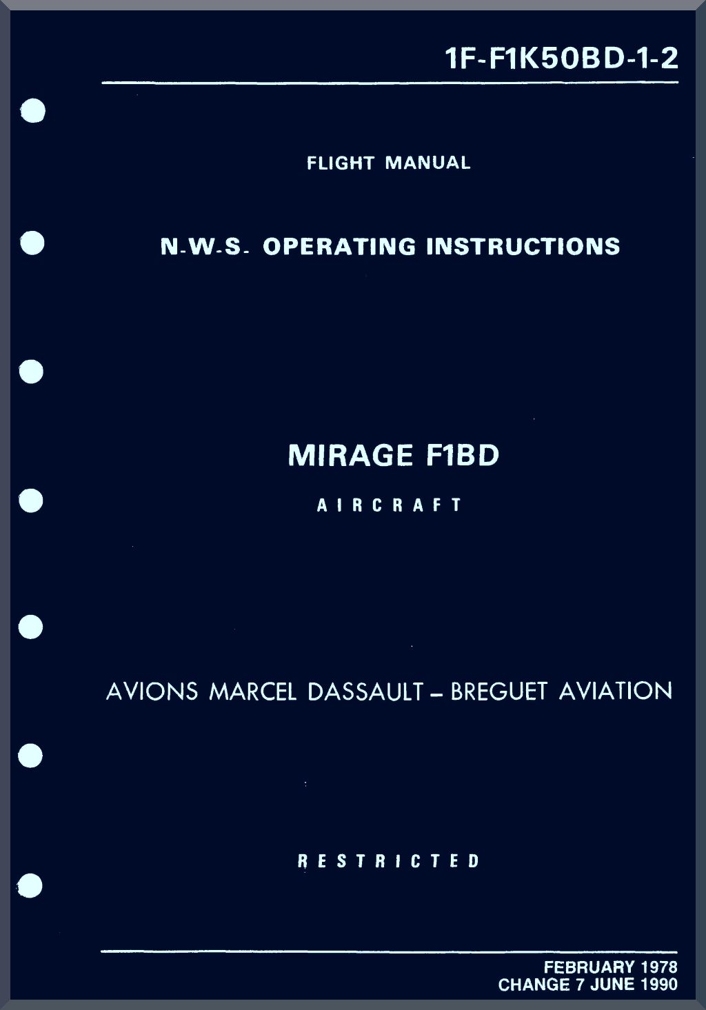 Dassault Mirage F-1 Aircraft Aeroplane   Manuals Bundle - Download -