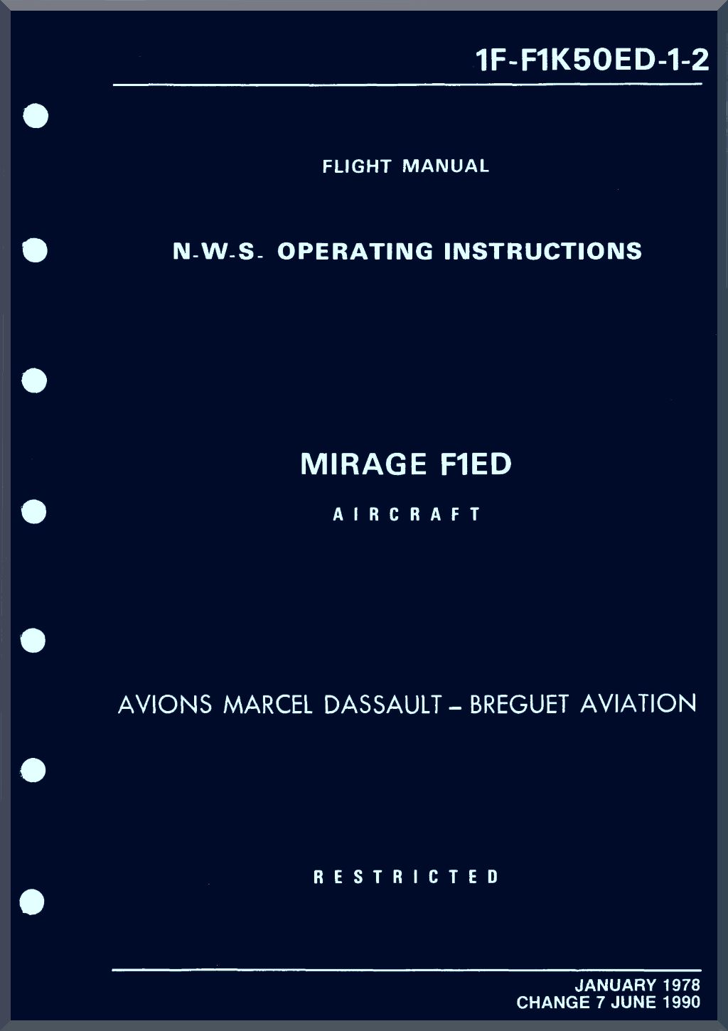 Dassault Mirage F-1 Aircraft Aeroplane   Manuals Bundle - Download -