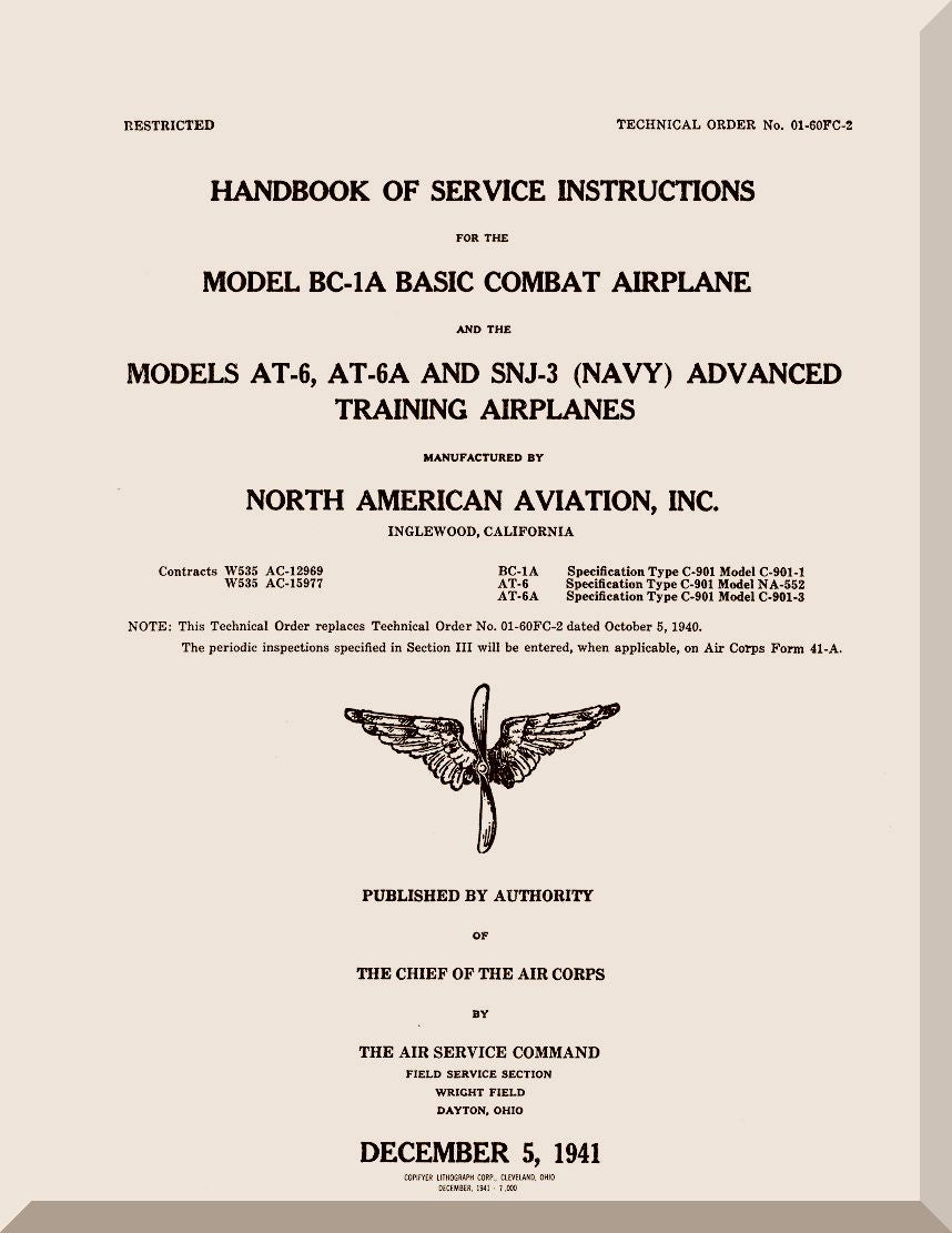 North American Aviation Texan/ Harvard  T-6 ,  SNJ  Aircraft  Manuals Bundle - Download -