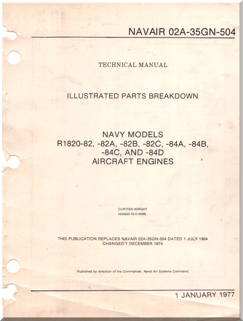 Wright R-1820 " Cyclone 9 " Aircraft Engine Manuals Bundle - Download