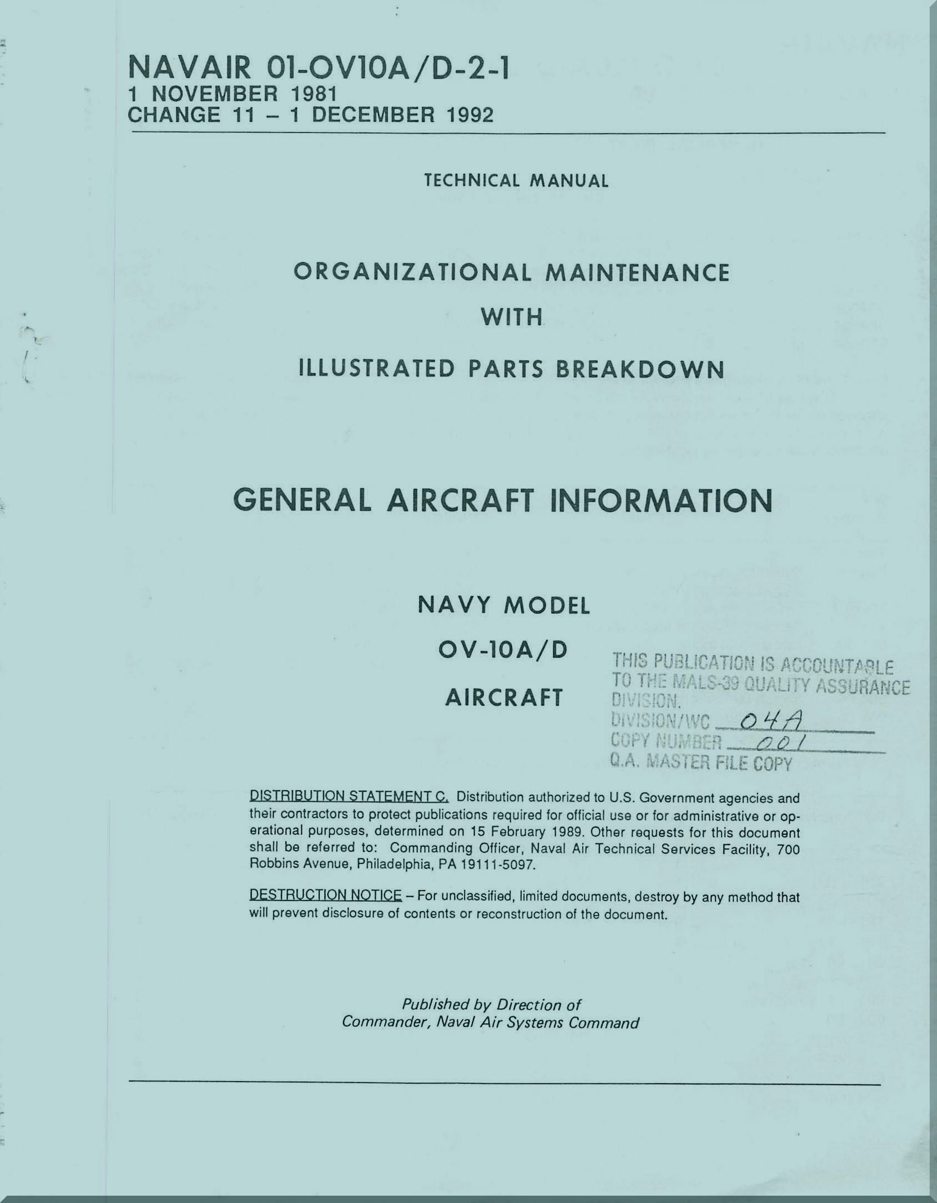 North American Aviation OV-10 " Bronco " Aircraft Manuals Bundle - Download