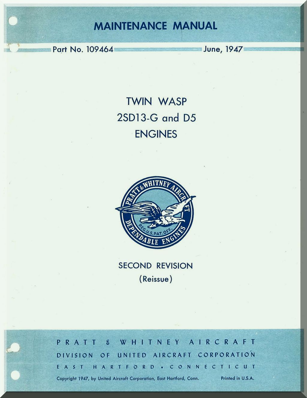 Pratt & Whitney R-1830 " Twin Wasp " Aircraft Engine Manuals Bundle - Download