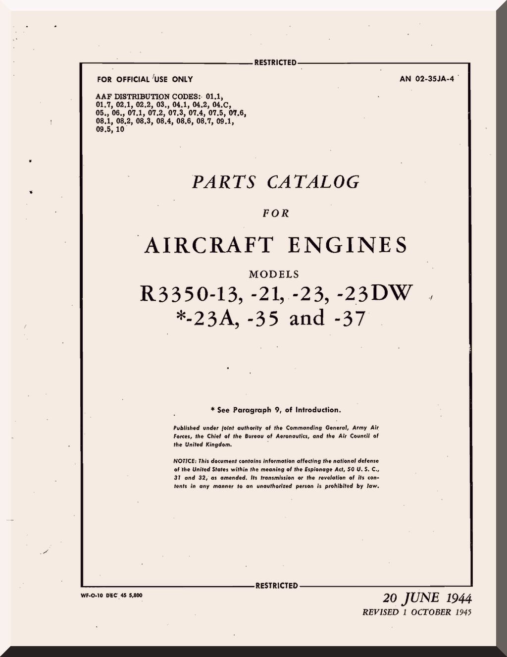 Wright R-3350 " Cyclone 18 " Aircraft Engine Manuals Bundlle - Download