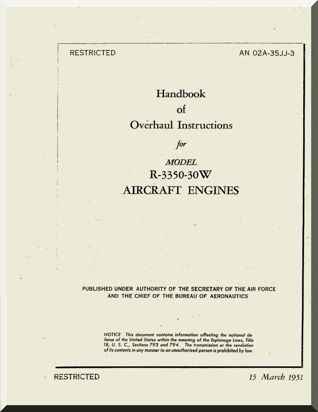 Wright R-3350 " Cyclone 18 " Aircraft Engine Manuals Bundlle - Download