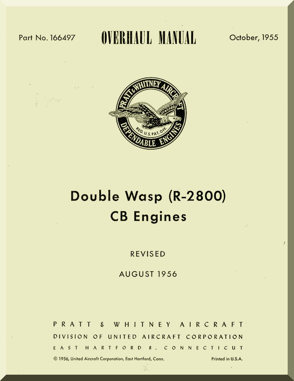 Pratt & Whitney R-2800 " Double Wasp " Aircraft Engine Manuals Bundle - Download