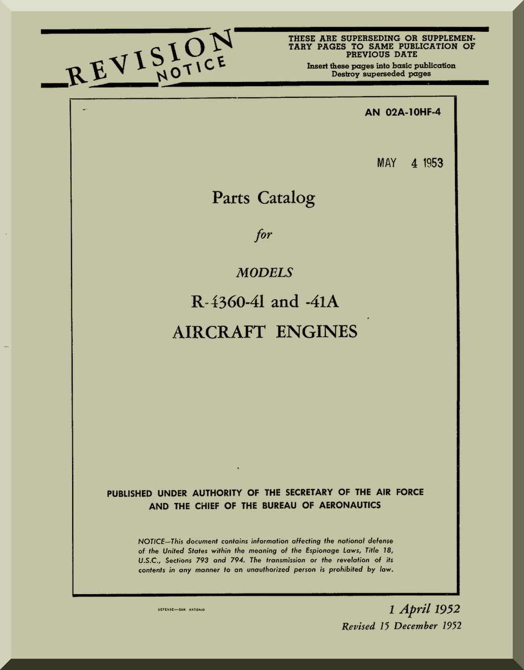 Pratt & Whitney R-4360 " Wasp Major " Aircraft Engine Manuals Bundle - Download -