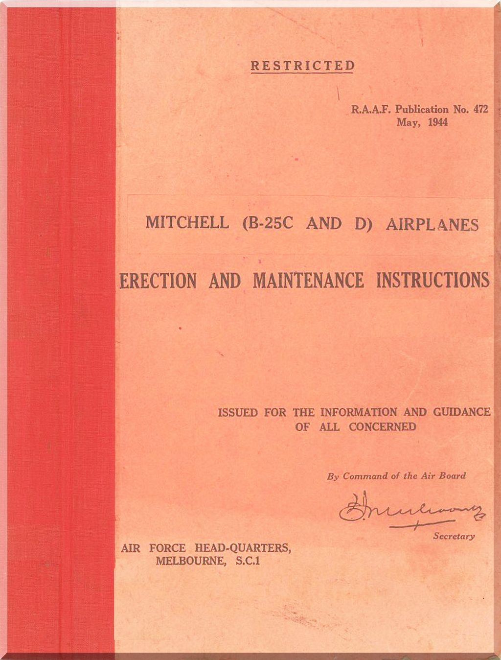 North American Aviation B-25 "Mitchell"  Aircraft  Manuals Bundle - Download -