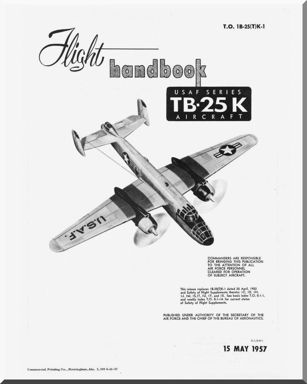 North American Aviation B-25 "Mitchell"  Aircraft  Manuals Bundle - Download -