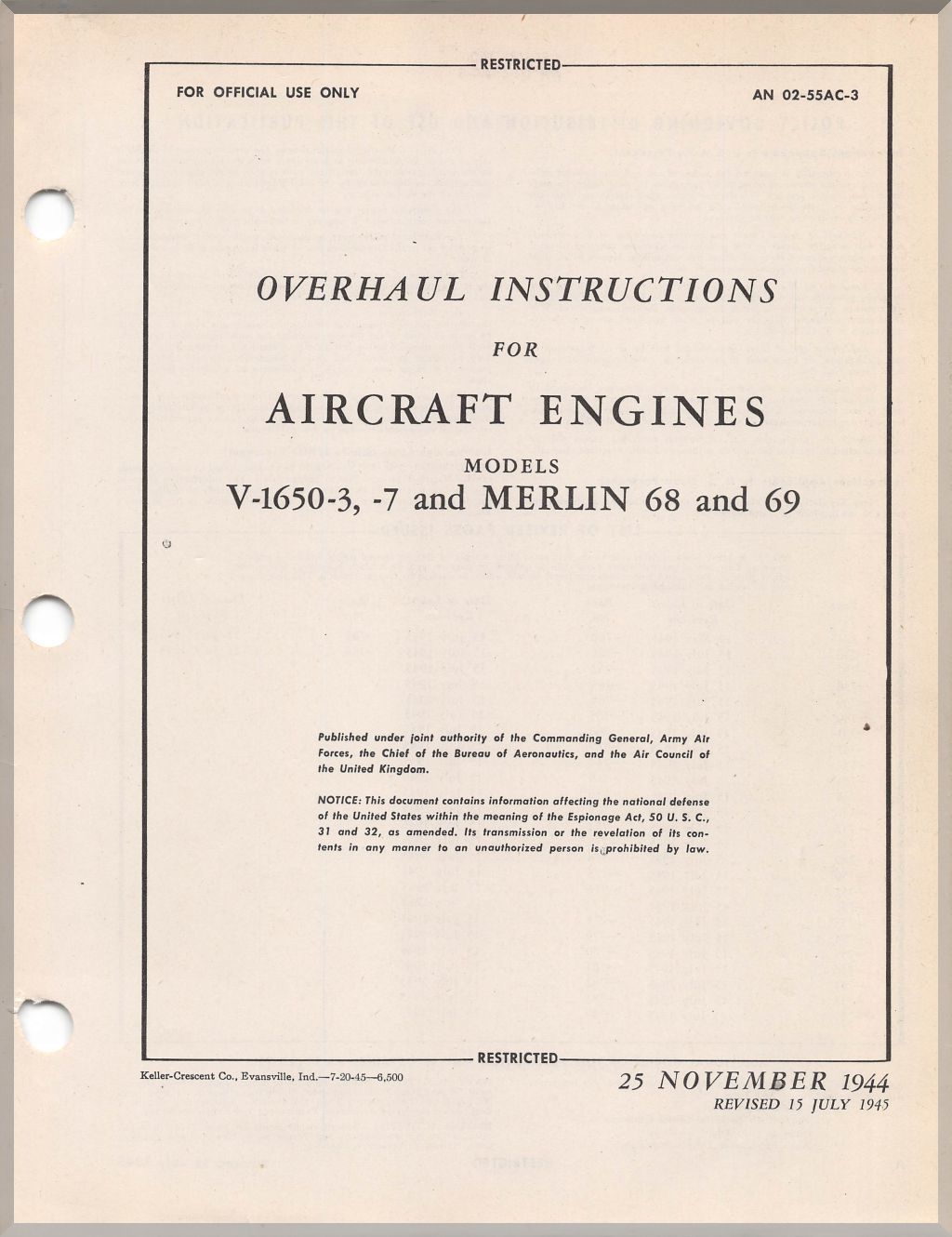 Packard V-1650 Merlin - Aircraft Engine Manuals Bundle - Download -