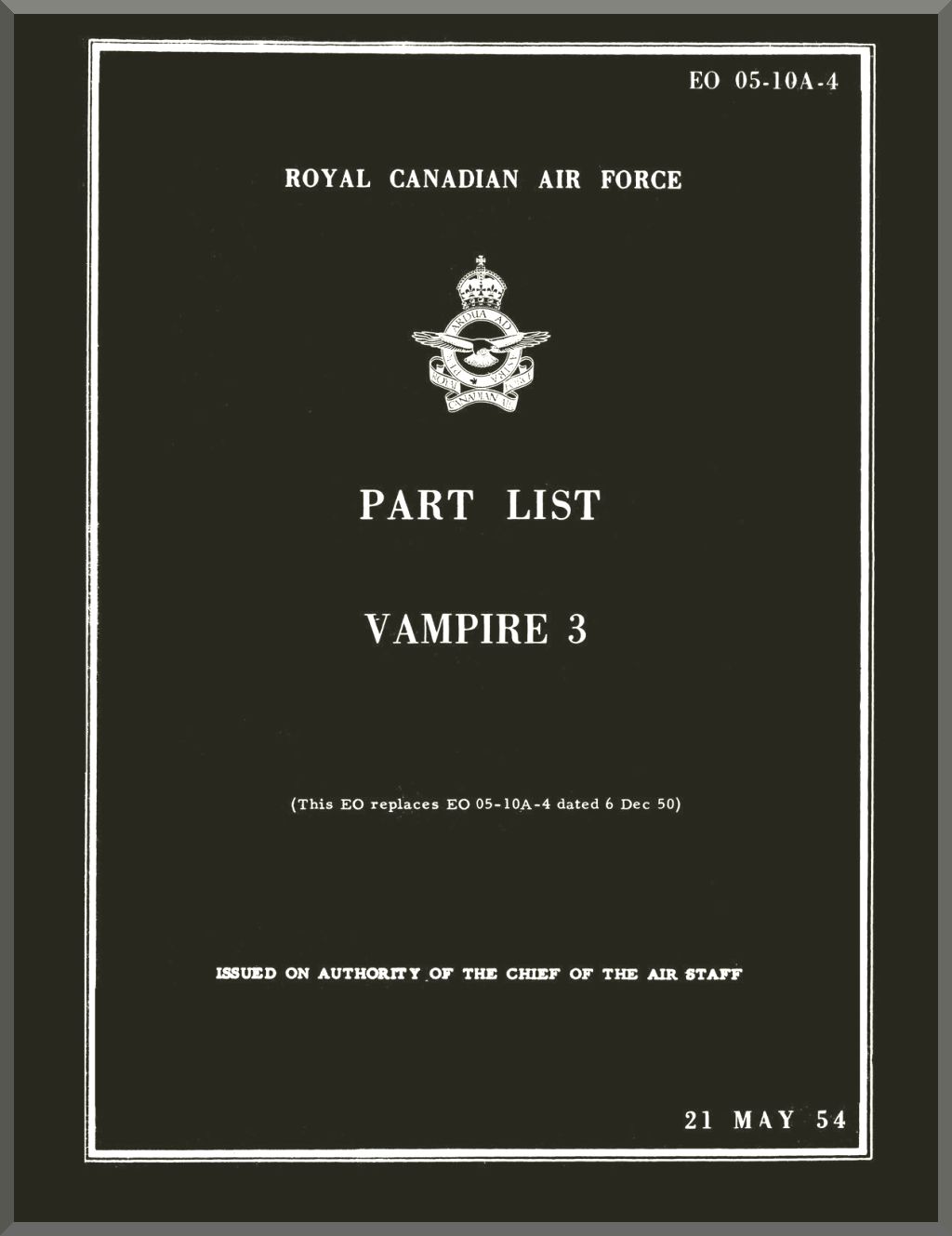De Havilland DH 100 /113 / 115 Vampire  Aircraft Aeroplane   Manuals Bundle - Download -