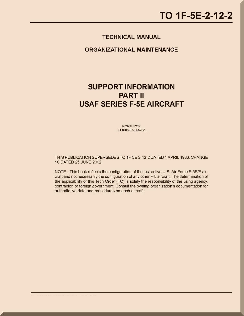 Northop F-5 Aircraft Aeroplane Manuals Bundle - Download -