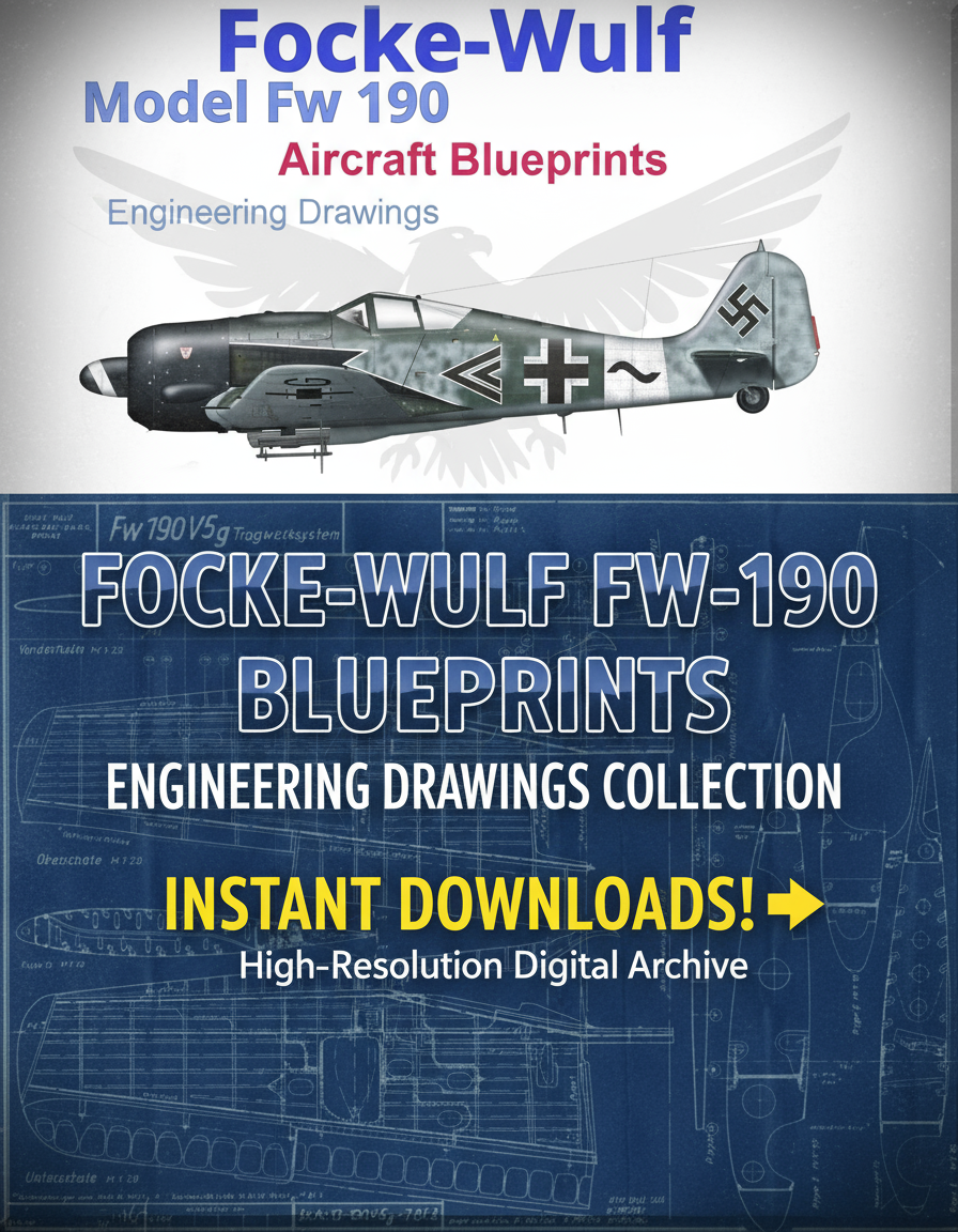 Foke-Wulf Fw-190 Blueprints  Engineering Drawings Collection - Downloads