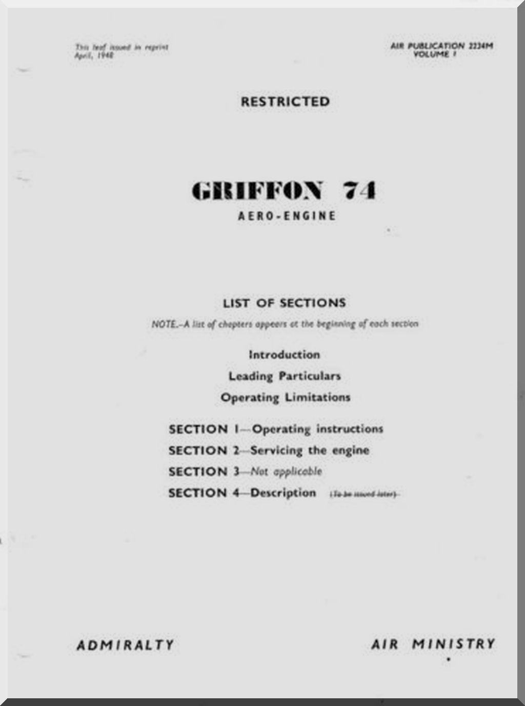 Rolls Royce Griffon Aircraft Engine Manuals Bundle - Download -