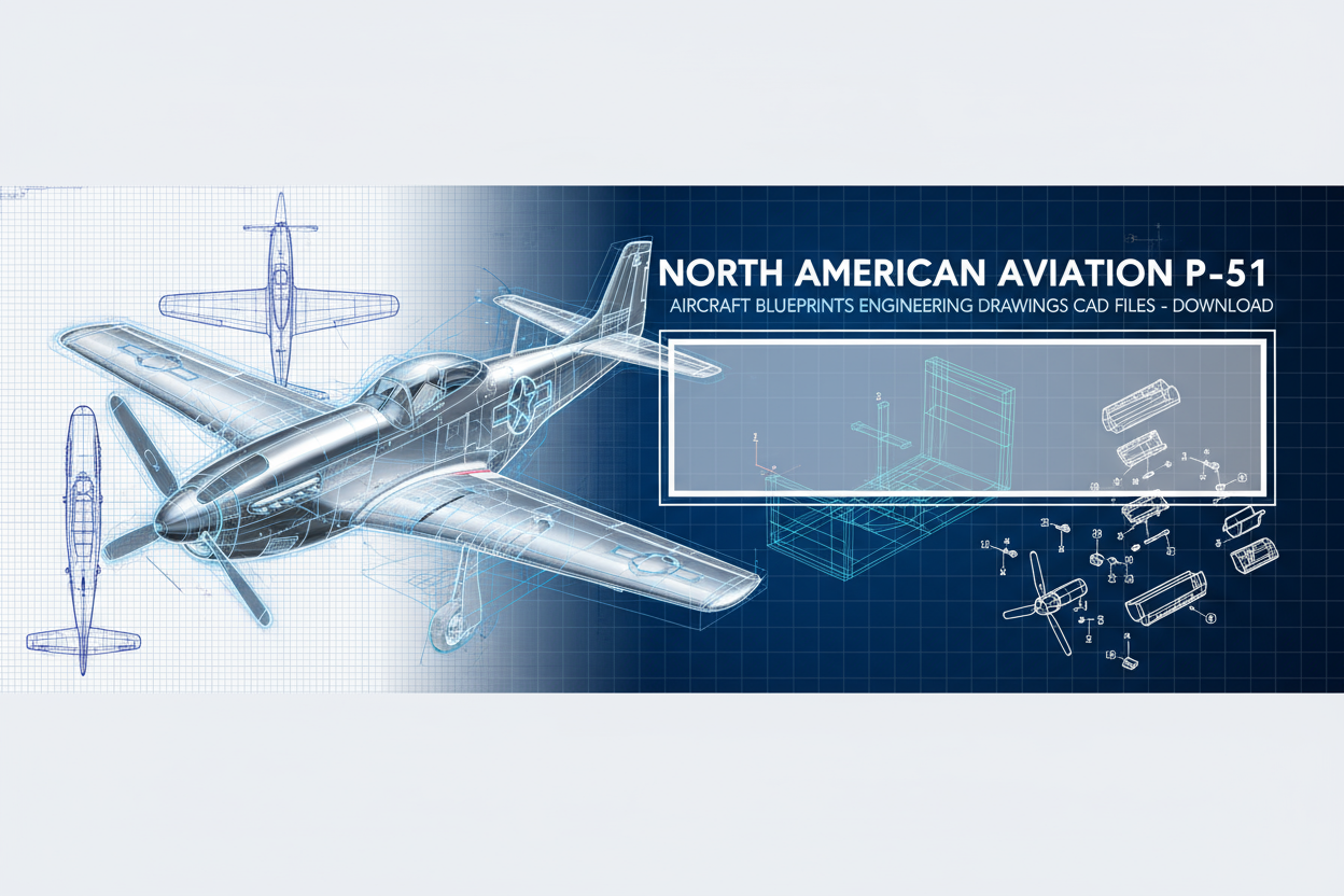 P-51 Aircraft Blueprints Banner