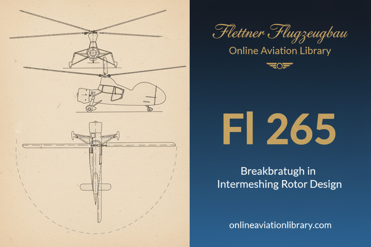 Intermeshing Rotor Configuration Flettner Fl 265: Intermeshing Rotor Breakthrough | Online Aviation Library