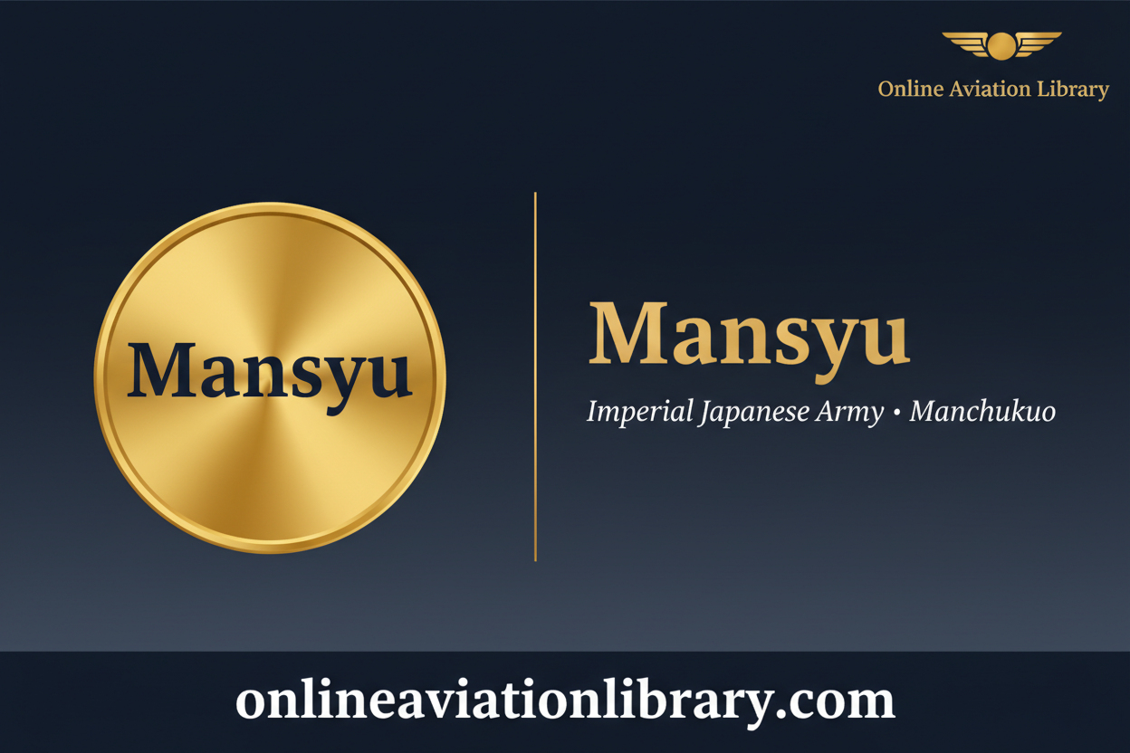 Mansyu — Manchuria Airplane Manufacturing Company — Aircraft & Engine Profile
