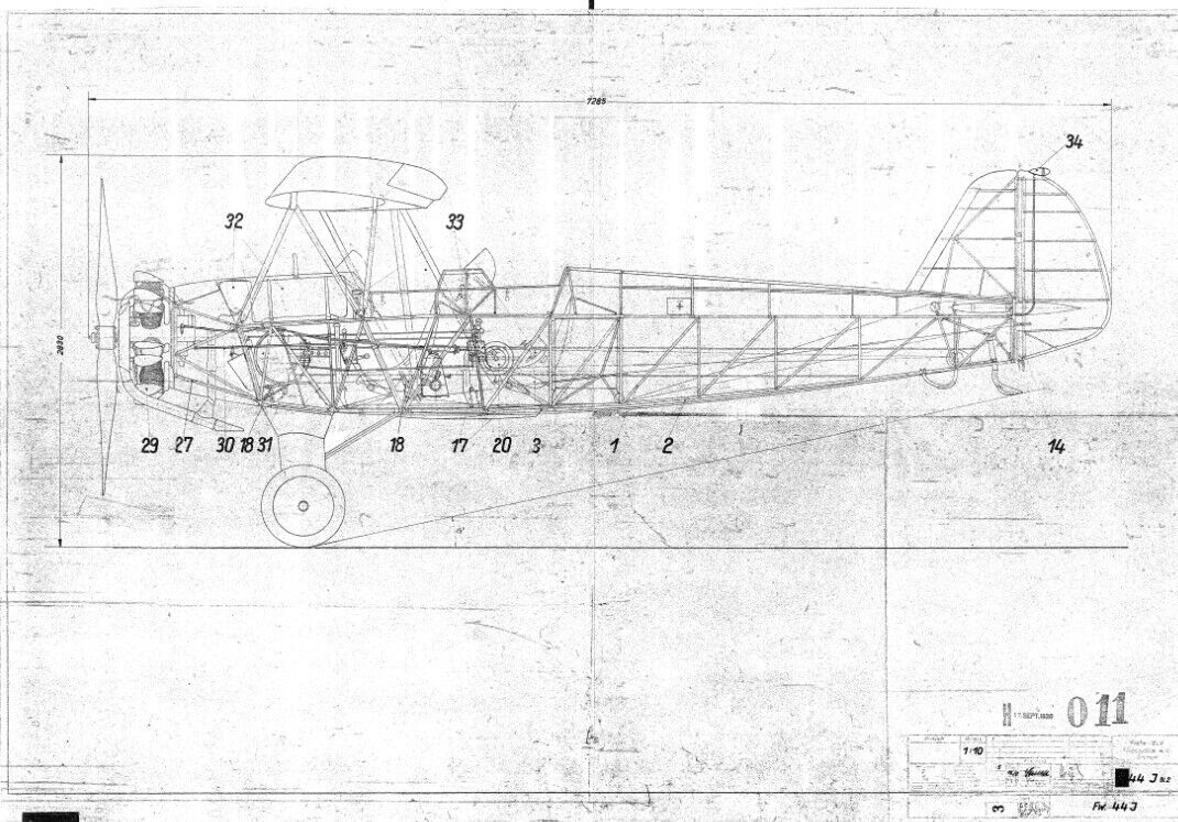 Foke Wulf Fw44 " Stiegliz" Aircraft Blueprints Engineering Construction Drawings -r Download