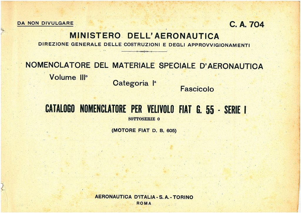 Fiat Aviazione G.55 Centauro Aircraft Manuals Collection - Digital Download
