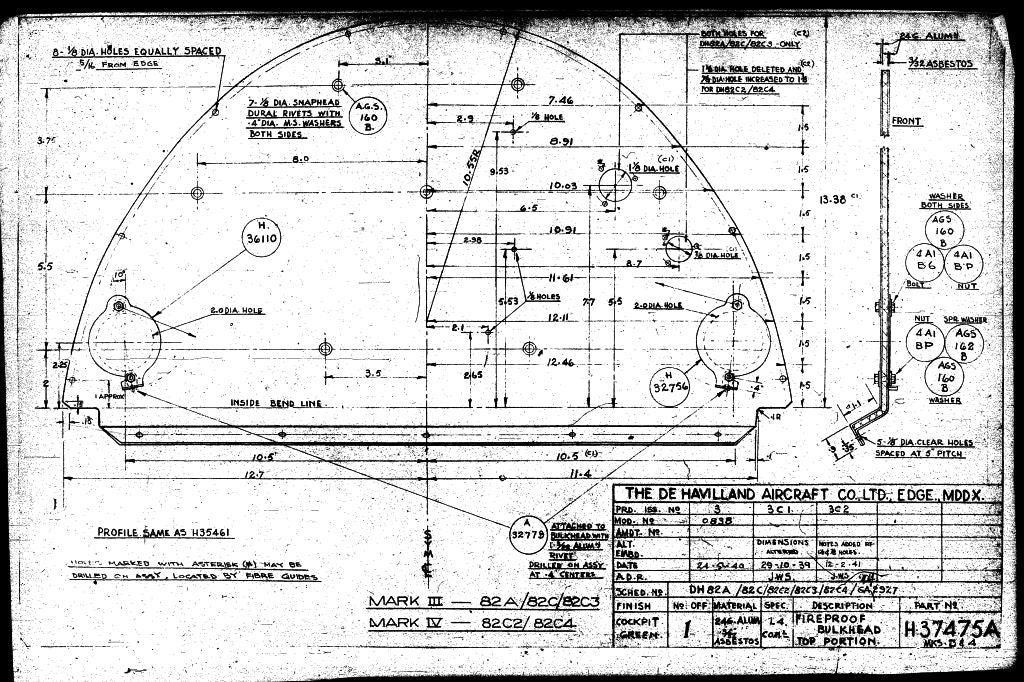 De Havilland PT-24 DH-82C Tiger Moth Aircraft Blueprints - Download