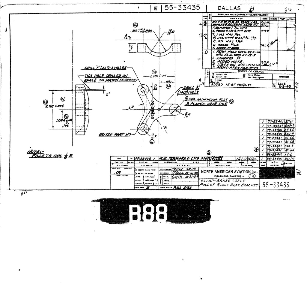 North American Aviation T-6G Aircraft Blueprints Engineering Drawings NOT Complete