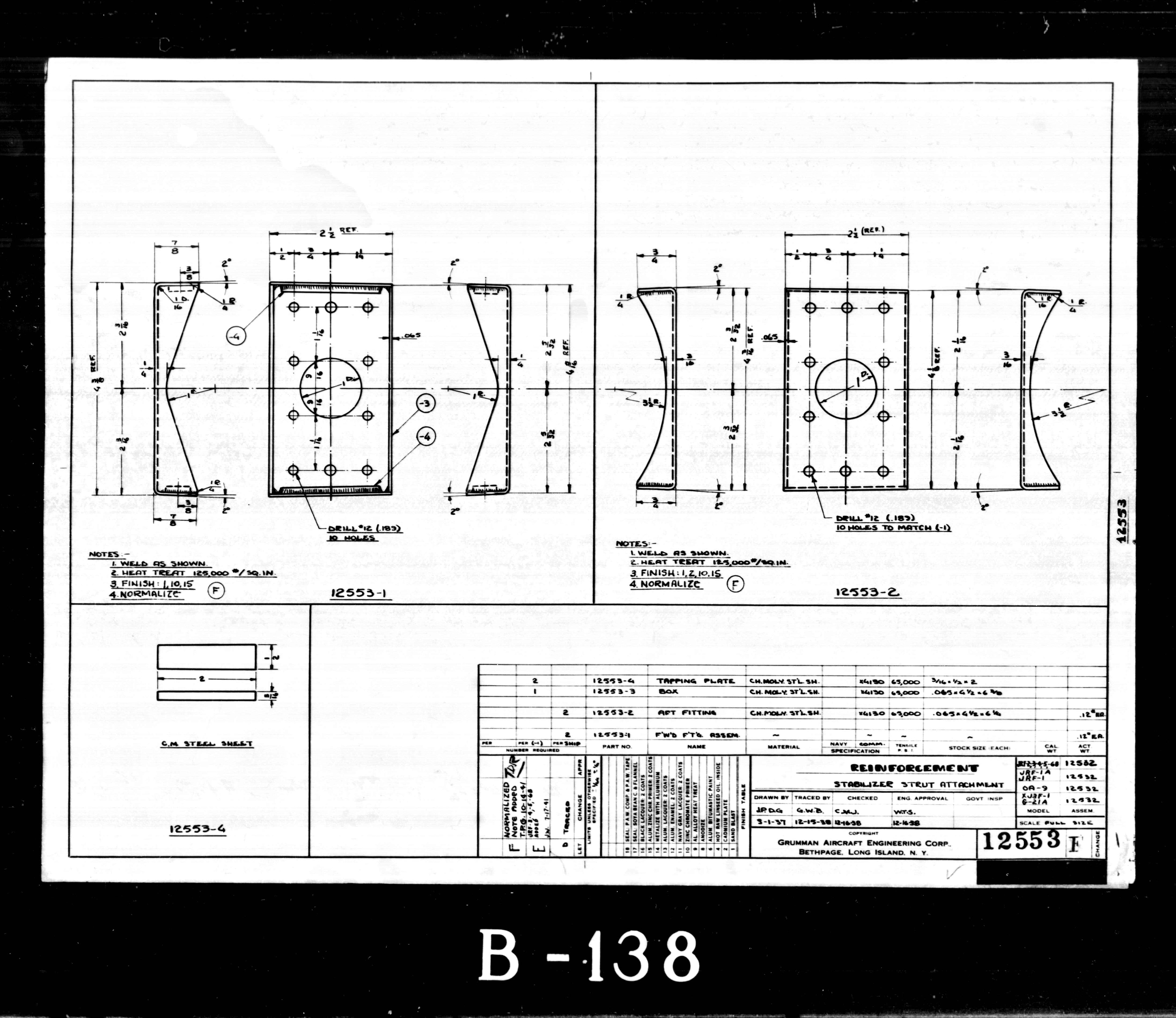 Grumman Goose JRF -4 / -5 / -6B Aircraft Blueprints Engineering Drawings -r Download