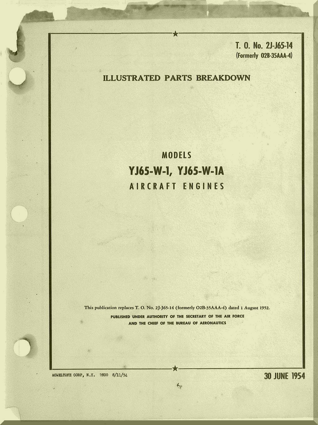 Wright Siddeley J65 Sapphire Aircraft Engines Manuals and Data Collection