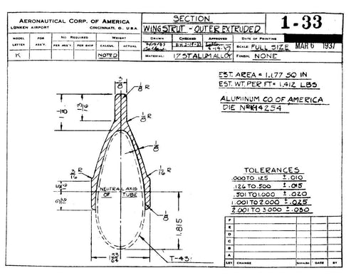 Aeronca Aircraft 50 to 65 and 7 XX to 11 Blueprints Engineering Drawings - Download