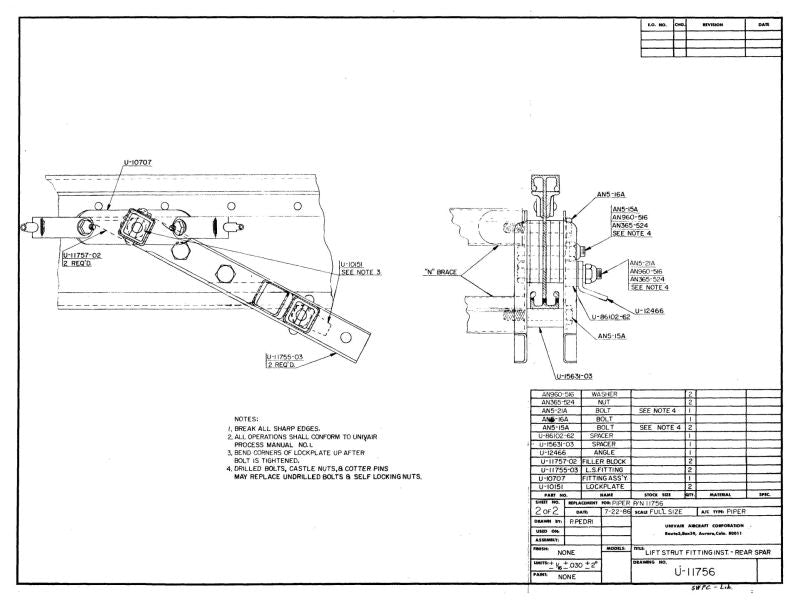 Piper Aircraf Pa-11 to Pa-22 Assembly and Installation Engineering Drawings Blueprints - Download
