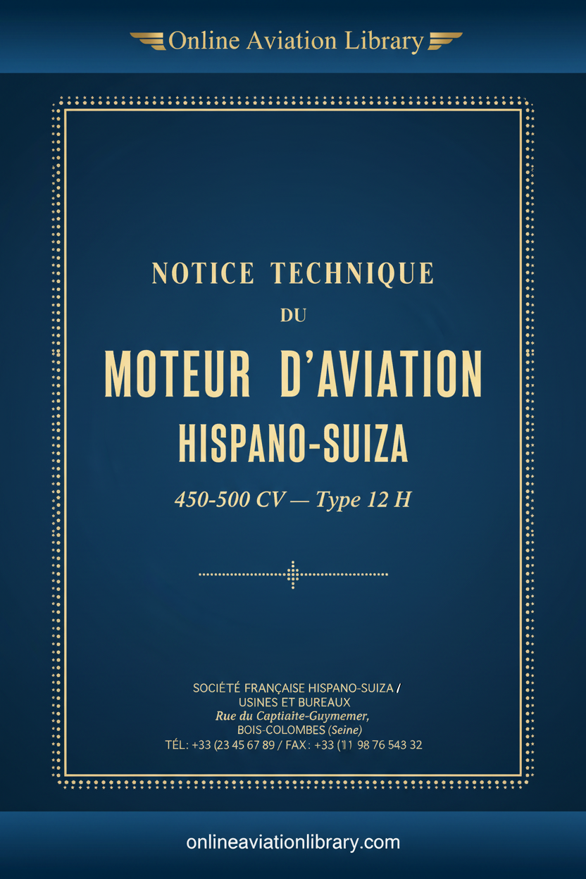 12 H — Notice Technique du Moteur d'Aviation 450-500 CV