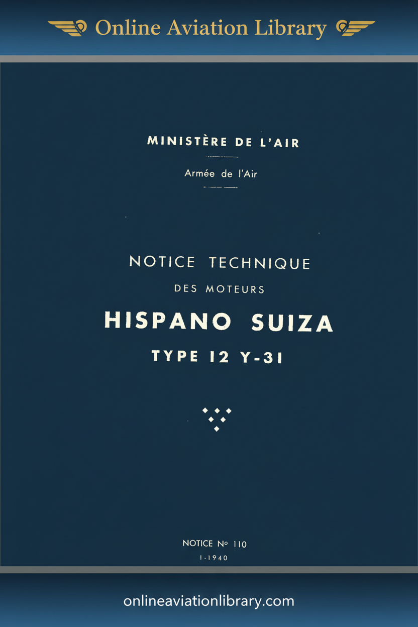 12 Y-31 — Ministère de l'Air / Notice No 110 / 1940