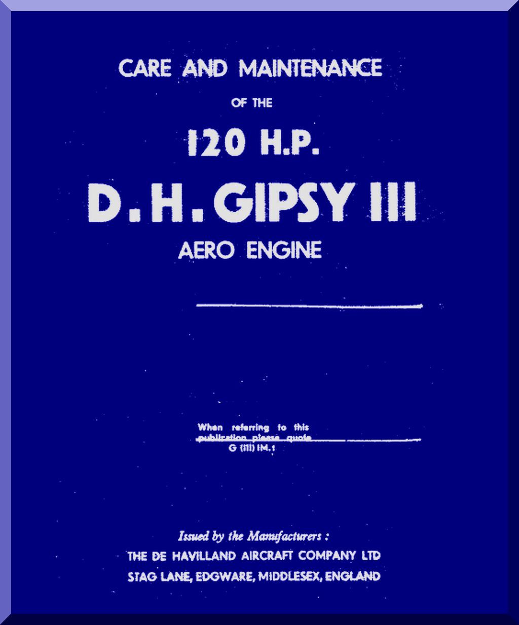 De Havilland Gipsy Queen Aircraft Engine Manuals Collection  - Download -