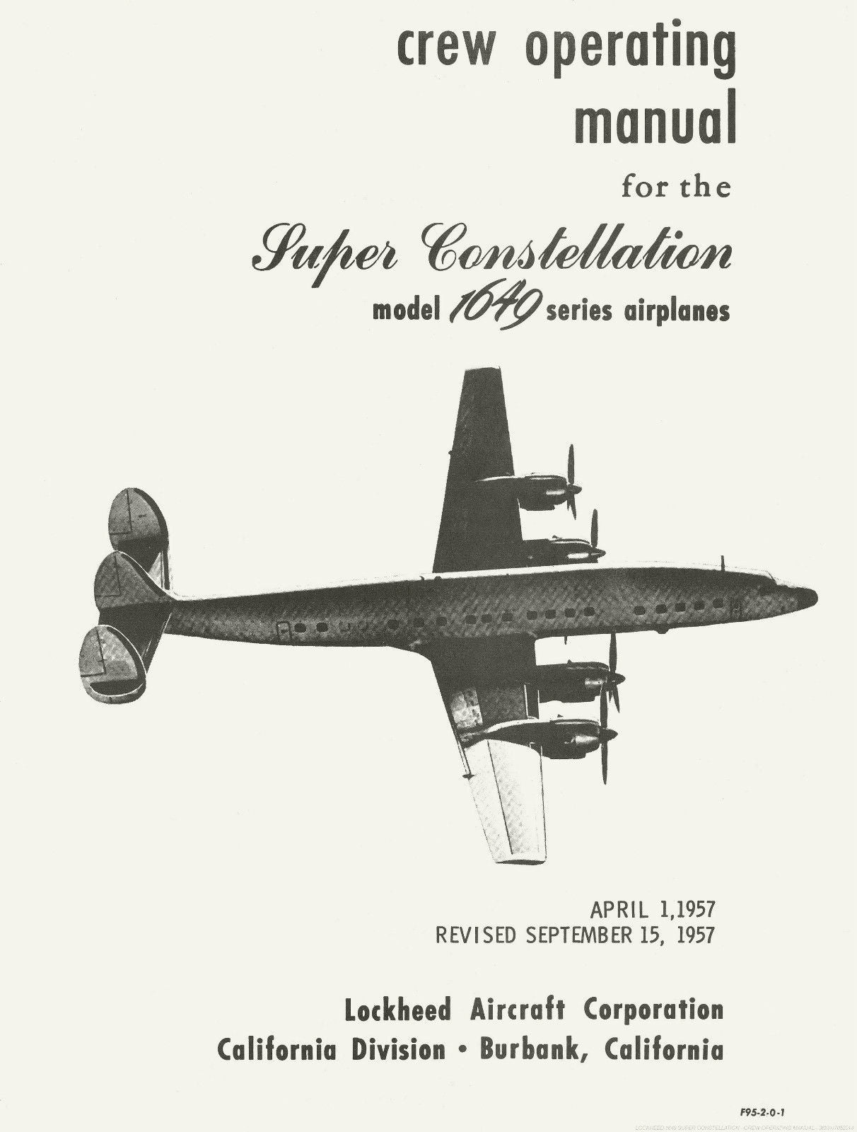 Lockheed Constellation & Super Constellation Manuals Collection - Digital Download